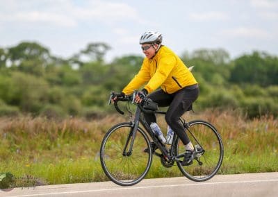 Enjoying outdoor cycling on the Bluebonnet Express bike trail in scenic Texas countryside.
