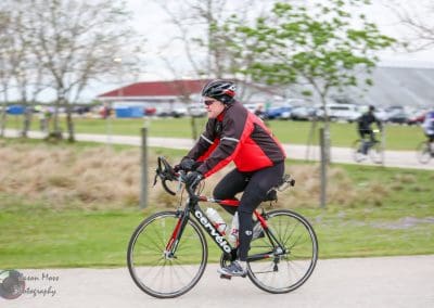 Rider on a CerVelo road bike during Bluebonnet Express cycling event in Texas.