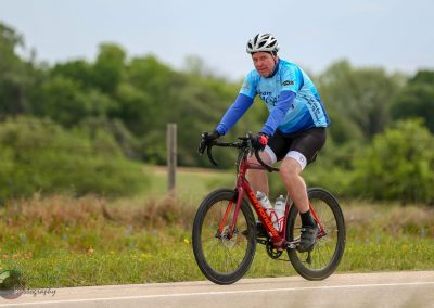 Smooth riding with Bluebonnet Express bicycle on scenic trail in Texas.