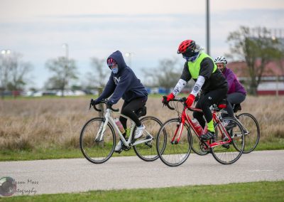 Comfortable group cycling on a scenic trail with Bluebonnet Express bicycles.