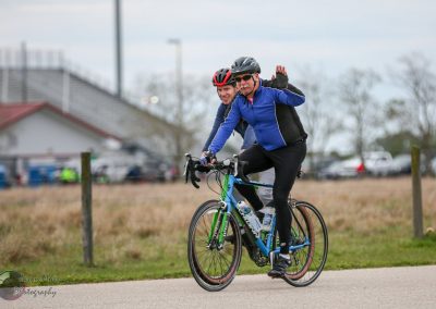Bike ride with seniors at Bluebonnet Express event, celebrating cycling fitness and community.