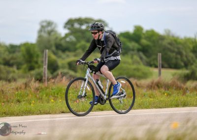 Smooth riding on the Bluebonnet Express bike trail with scenic Texas landscape.
