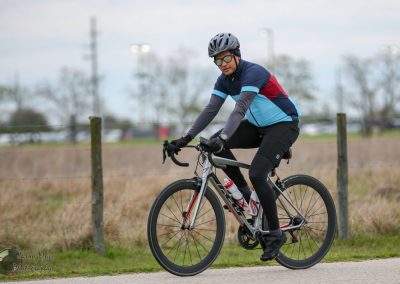Bike rider on Bluebonnet Express cycling route in Texas.