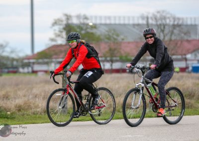 Enjoying outdoor biking adventure on Bluebonnet Express trail in Texas.