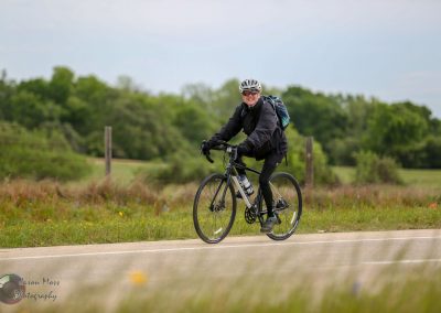 Enjoying a scenic ride with Bluebonnet Express bike tour in Texas countryside.