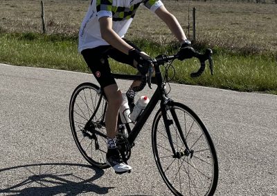 Smooth ride on the Bluebonnet Express bike trail during a sunny day cycling adventure.