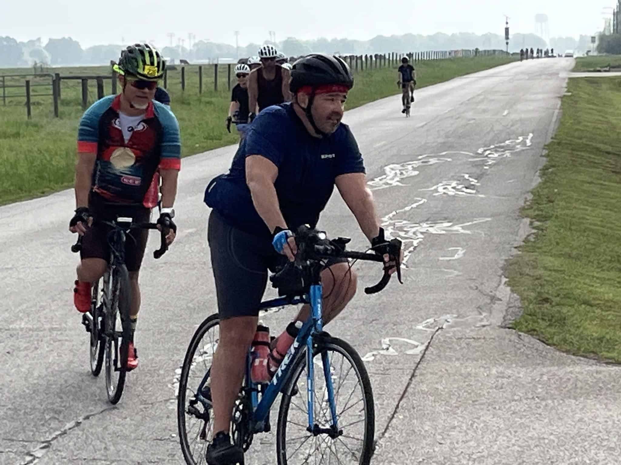 Scenic biking along Texas Bluebonnet Express route, group enjoying outdoor cycling adventure.