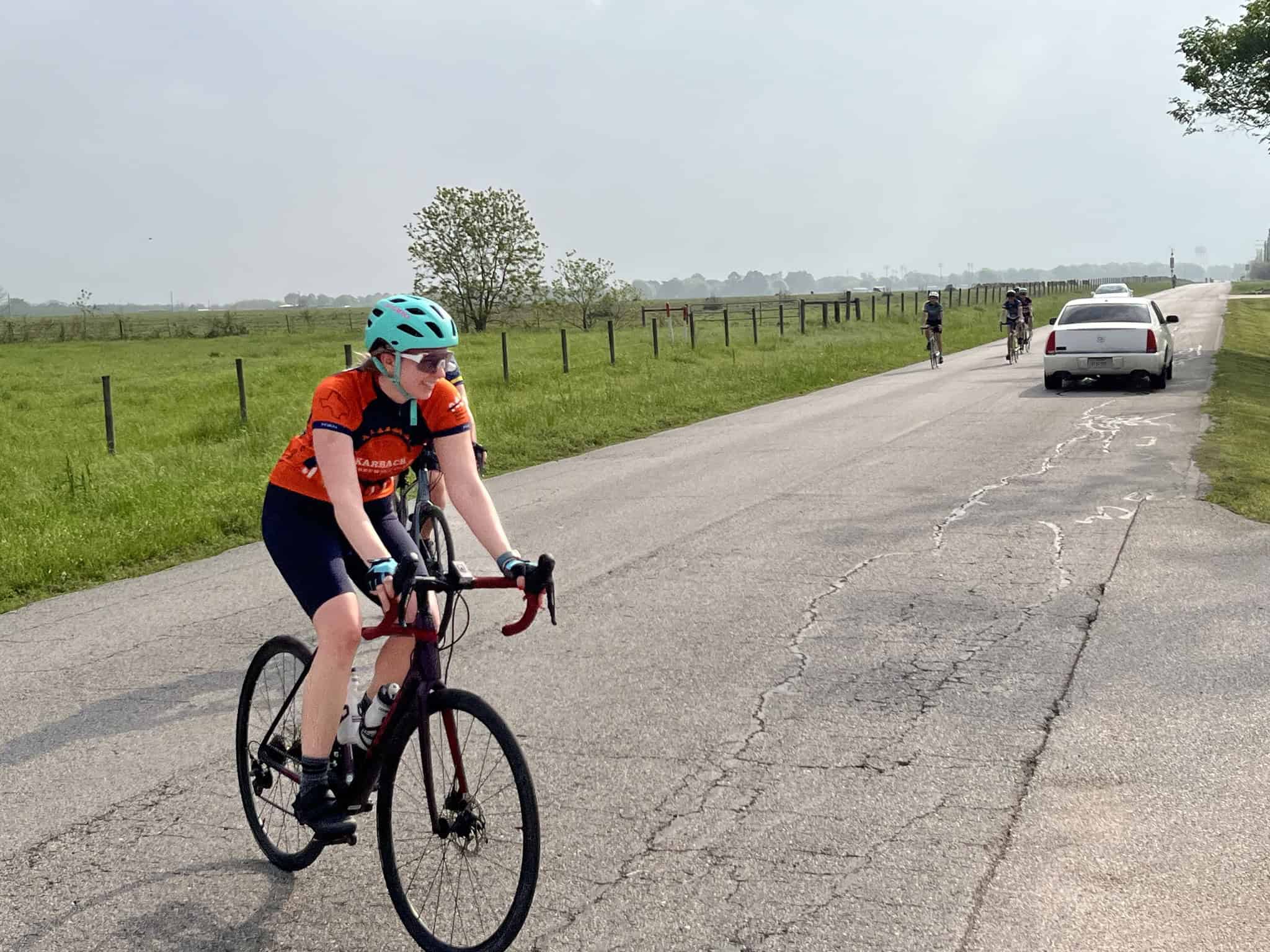 Bike rider on Bluebonnet Express scenic cycling route, enjoying outdoor adventure.