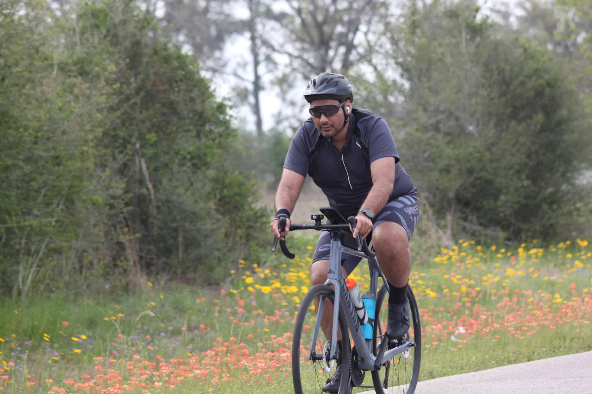 Smooth riding on Bluebonnet Express bike trail, emphasizing outdoor cycling adventures.