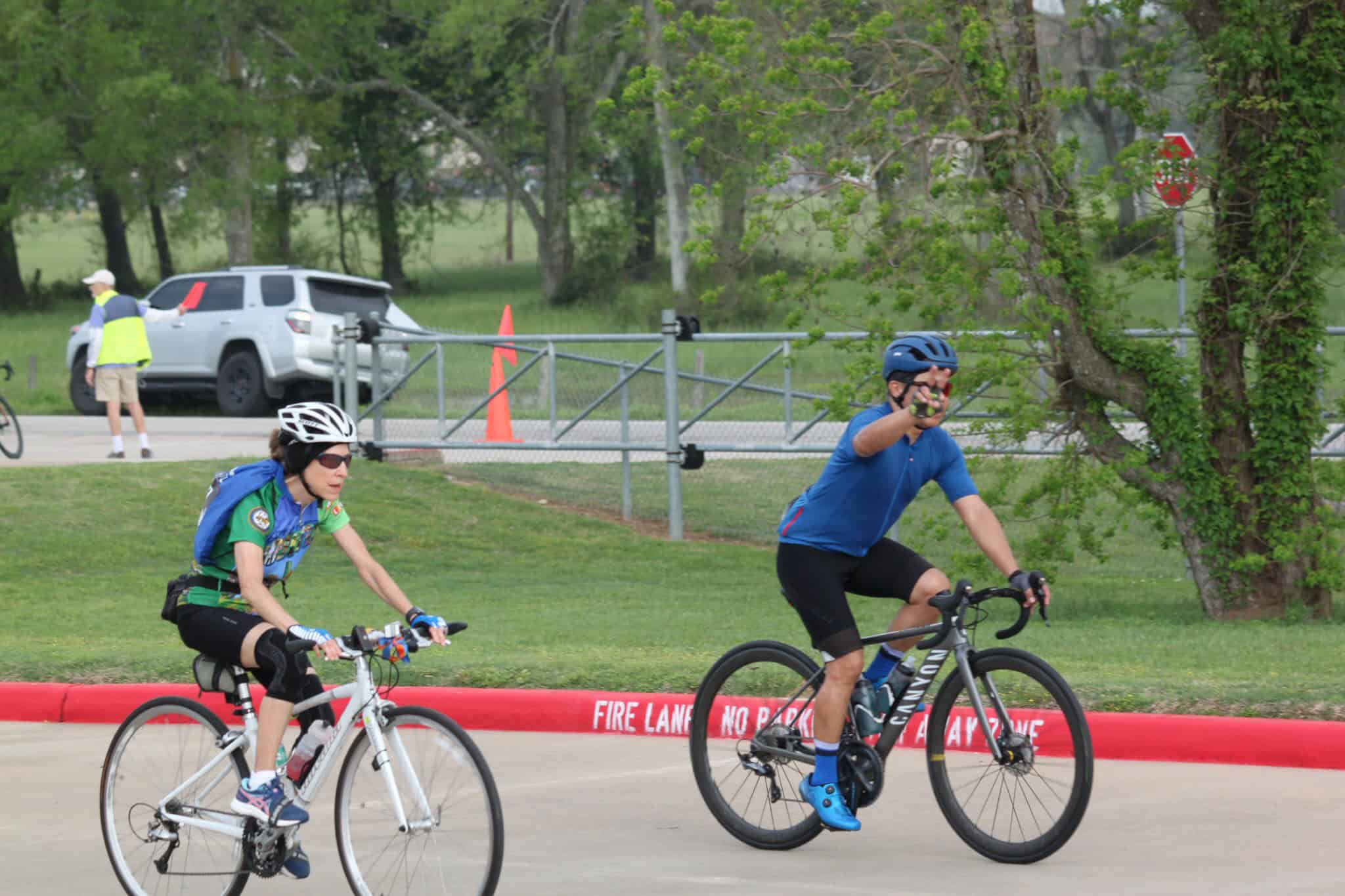 Bike riding on Bluebonnet Express trail, Texas, cycling for fun and fitness.