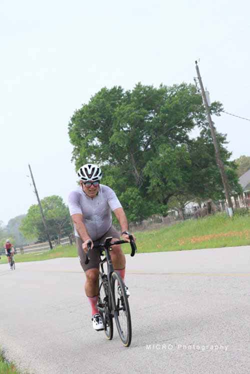 Efficient cycling on Bluebonnet Express bike route with scenic Texas countryside.