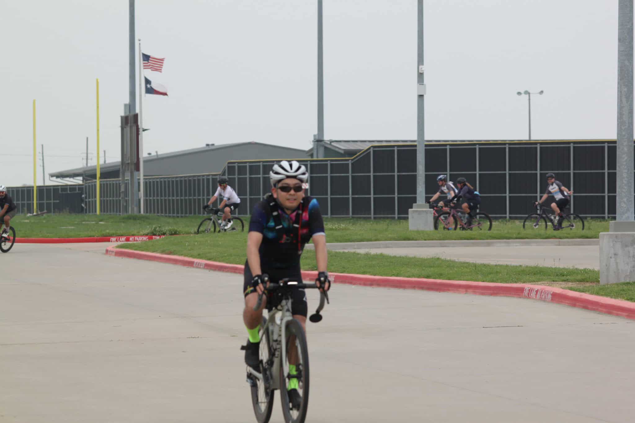 Active cyclist riding at Bluebonnet Express bike event for outdoor recreation and Texas cycling tour.