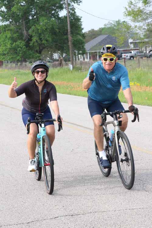 Enjoying a scenic bike ride with Bluebonnet Express on a beautiful day in Texas.