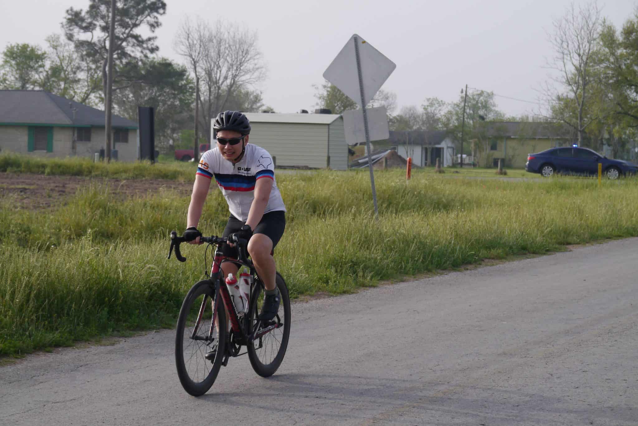 Enjoying a scenic ride with Bluebonnet Express cycling service.